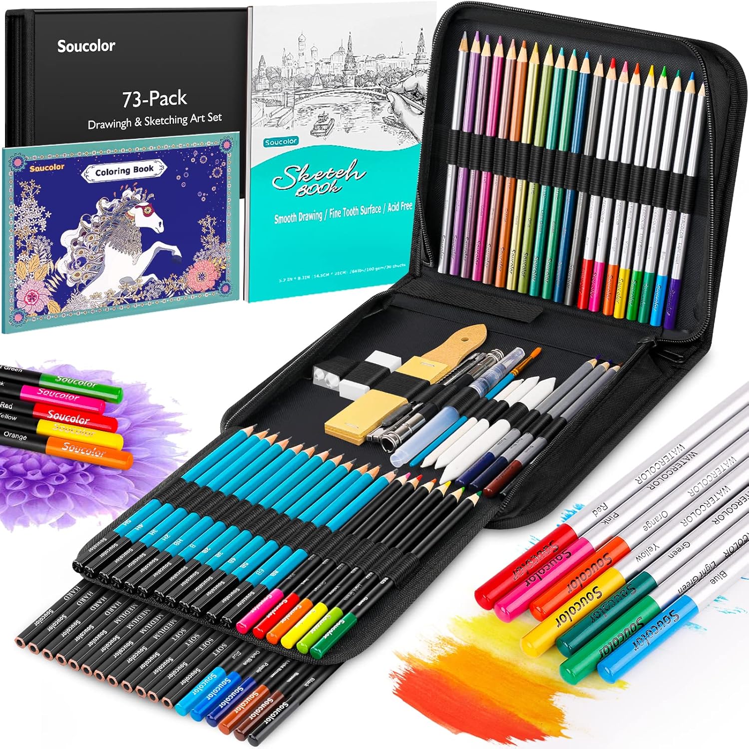 Soucolor 73 Pack Art Supplies Sketching Kit